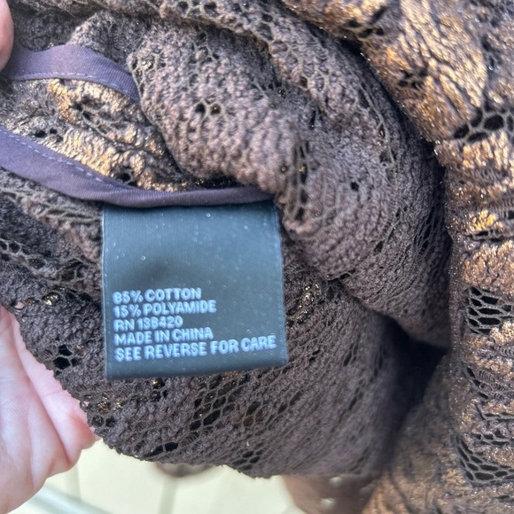 NWT Carlisle Collection Metallic Lace Embroidered Long Sleeve Blouse Sz 8 - Picture 5 of 7